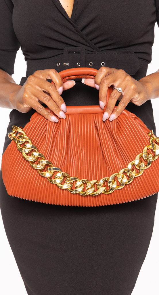 Pleated Faux Leather Bag