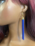 Blue Fringe Earrings