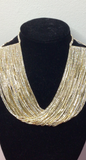 Layer Rhinestone Lined Necklace